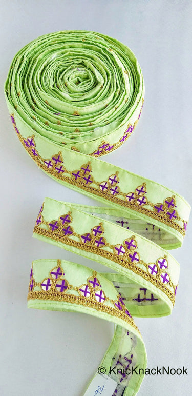 Wholesale Mirrored Trim With Gold Embroidery, Indian Sari border, Decorative Trim
